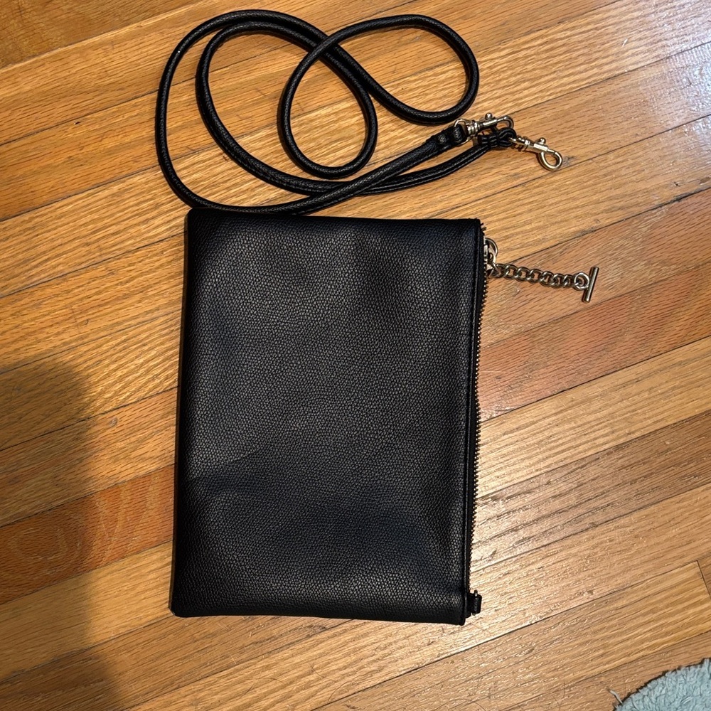H&M Black Zip up purse with attachable strap